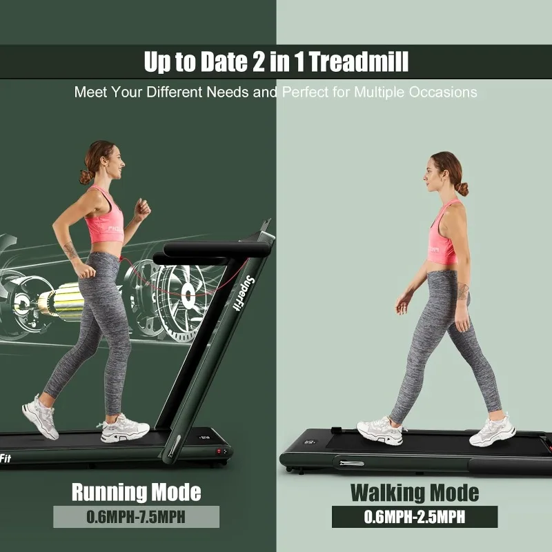

2 in 1 Folding Treadmill, 2.25HP Under Desk Electric Treadmill,Installation-Free with Remote Control APP Control and LED Display