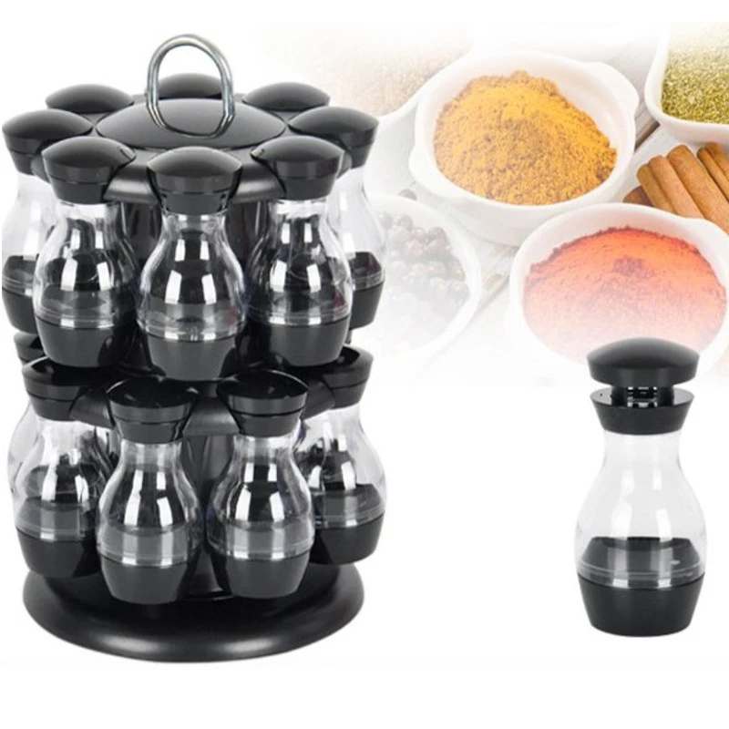 8/16 Bottle Spice Rack Plastic Rotating Seasoning Bottle Spice Jars Table Top Spice Storage Rack Herbs Condiment Organizer Case
8/16 Bottle Spice Rack Plastic Rotating Seasoning Bottle Spice Jars Table Top Spice Storage Rack Herbs Condiment Organizer Case