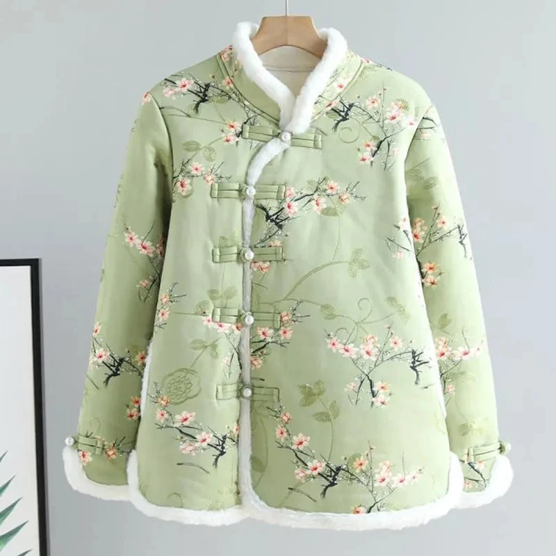 Новинка Осень-зима 5XL теплая хлопковая куртка для матери с плюшем Женская модная однобортная универсальная флисовая куртка с цветочным рисунком
Новинка Осень-зима 5XL теплая хлопковая куртка для матери с плюшем Женская модная однобортная универсальная флисовая куртка с цветочным рисунком