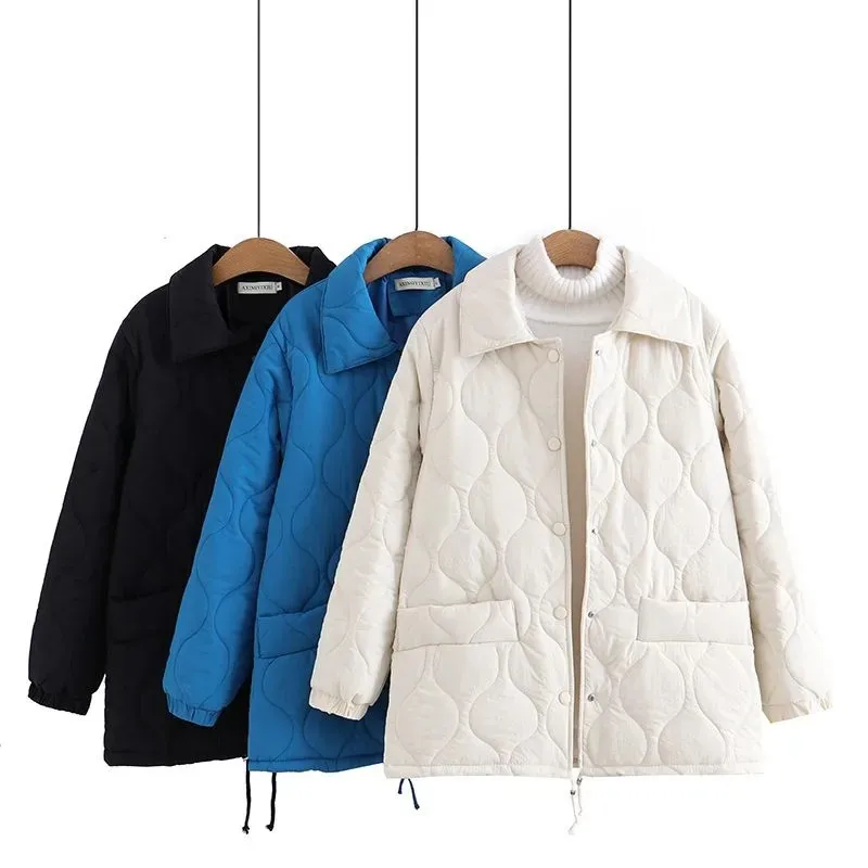 2024 Autumn Winter Parkas Down Cotton Jacket Women Fashion Mid-Length Warm Outerwear Female Casual Loose Padded Clothes G3103 
2024 Autumn Winter Parkas Down Cotton Jacket Women Fashion Mid-Length Warm Outerwear Female Casual Loose Padded Clothes G3103