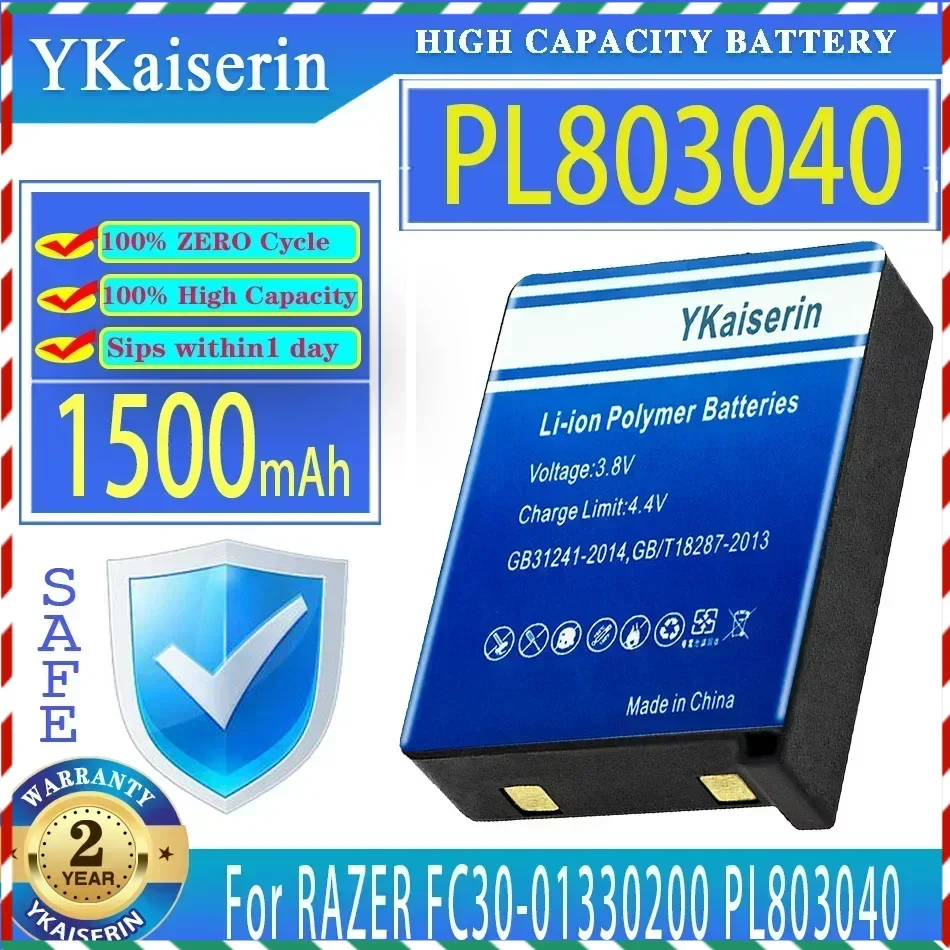 YKaiserin 1500mah Replacement Battery For RAZER FC30-01330200 PL803040 Turret gaming Mouse RZ01-0133 RZ84-01330100 Digital
YKaiserin 1500mah Replacement Battery For RAZER FC30-01330200 PL803040 Turret gaming Mouse RZ01-0133 RZ84-01330100 Digital