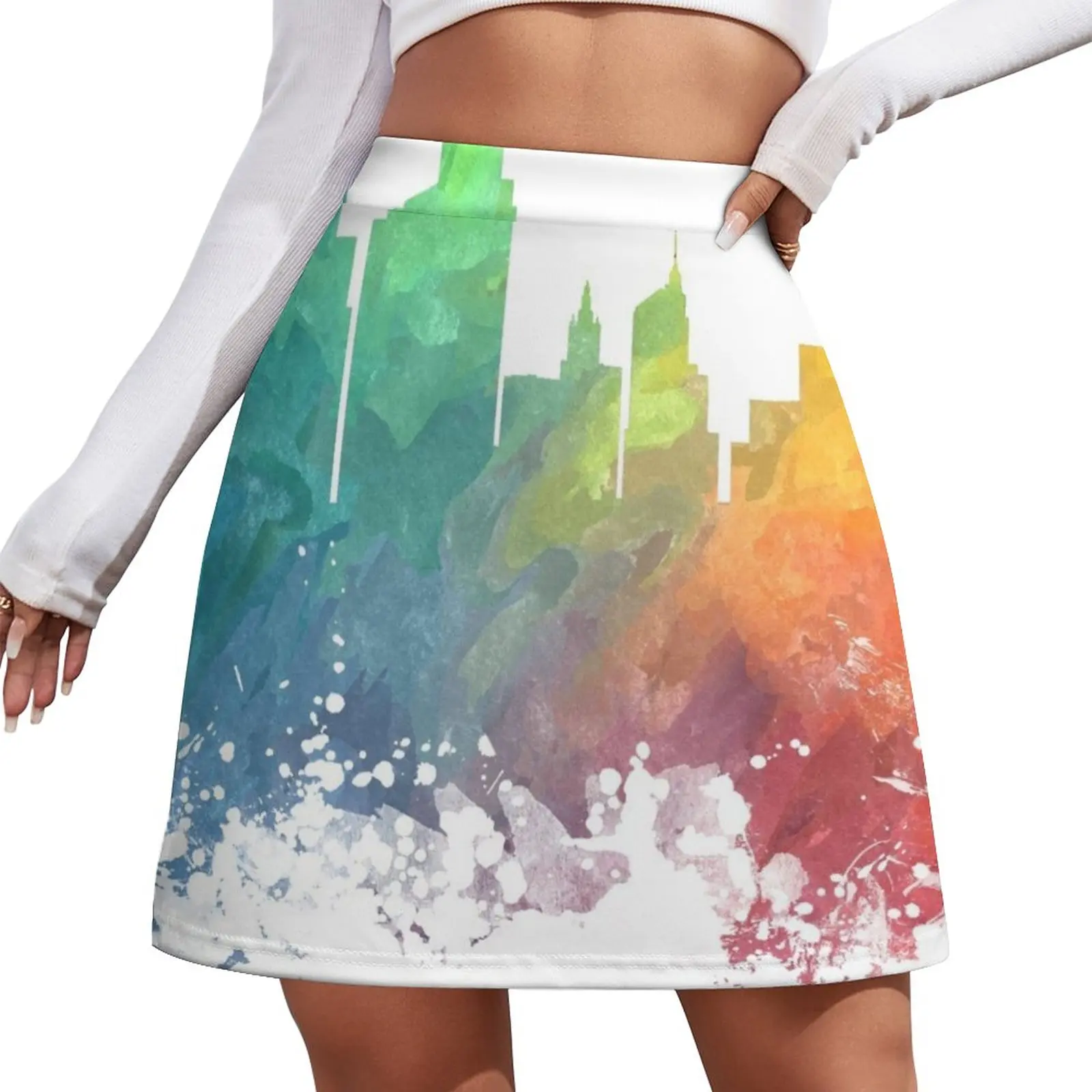 

Minneapolis Skyline City colored Mini Skirt School skirt dress clothing women summer 2024 Skort for women