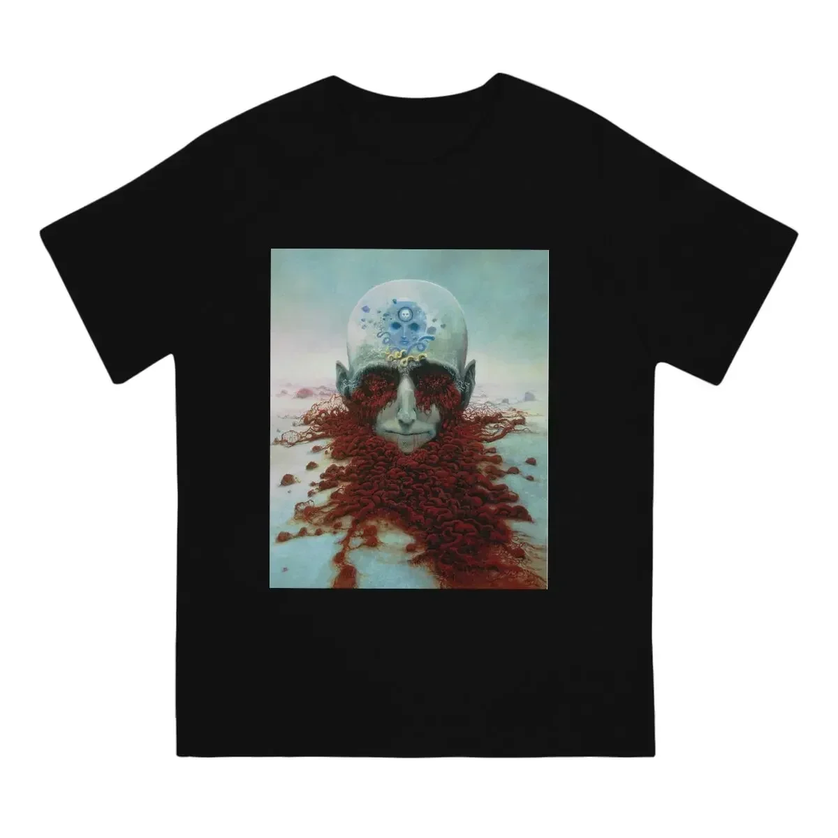 Novelty Beksinski T-Shirts for Men O Neck Pure Cotton T Shirt Scary Horror Short Sleeve Tee Shirt Printed Clothes
Novelty Beksinski T-Shirts for Men O Neck Pure Cotton T Shirt Scary Horror Short Sleeve Tee Shirt Printed Clothes