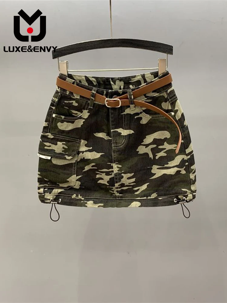 LUXE&ENVY American Girl Camouflage Denim Skirt Women's 2023 Summer New High Waist Slim A-line Wrapped Hip Work Dress Short Skirt
LUXE&ENVY American Girl Camouflage Denim Skirt Women's 2023 Summer New High Waist Slim A-line Wrapped Hip Work Dress Short Skirt