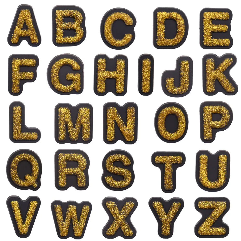 Single Sale 1pcs PVC Shoe Charms Golden Twenty-six English Letters Slipper Accessories Shoes Ornaments For Children Gift
Single Sale 1pcs PVC Shoe Charms Golden Twenty-six English Letters Slipper Accessories Shoes Ornaments For Children Gift