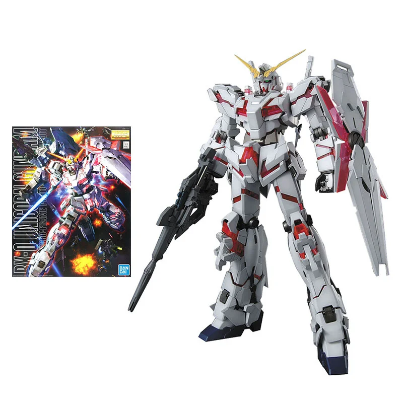 

Bandai Gundam Model Kit Anime Figure MG RX-0 UNICORN HD Color Matching OVA Genuine Gunpla Action Figures Toys Gifts for Children