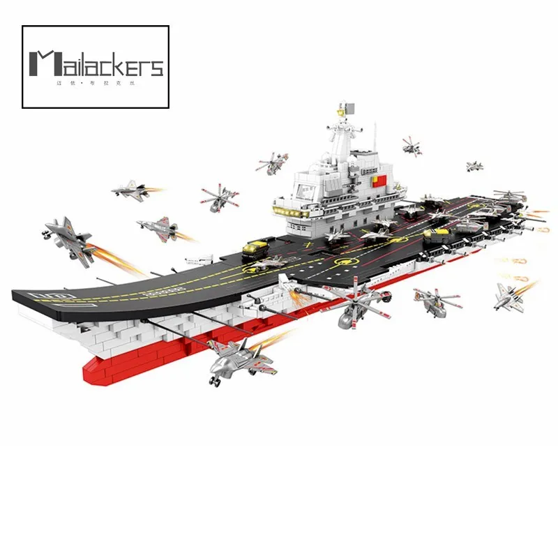 

Mailackers Military War Ship Aircraft Submarine Carrier Naval Vessels WW2 Warship Building Block Brick Military Toy for Boy