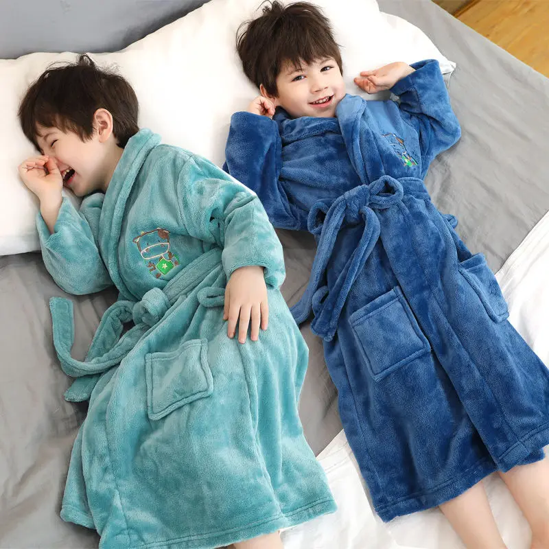 

Банный халат детский фланелевый на Возраст 3-14 лет, на осень/зиму