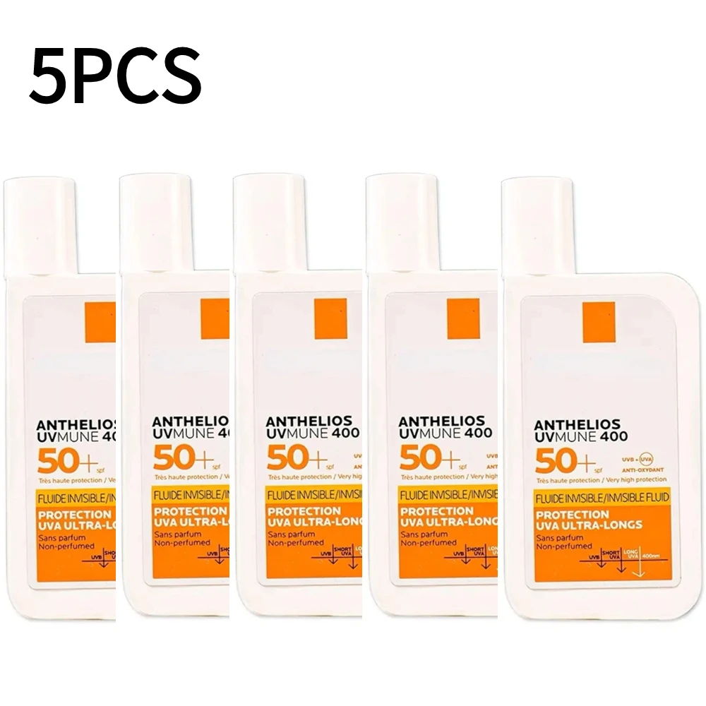 

5pcs Anthelios UVMUNE 400 50+ SPF UVB/UVA Antioxidant Sunscreen sunblock Fluide Invisible Nvisibl Fluid Sun Cream Yellow 50ML