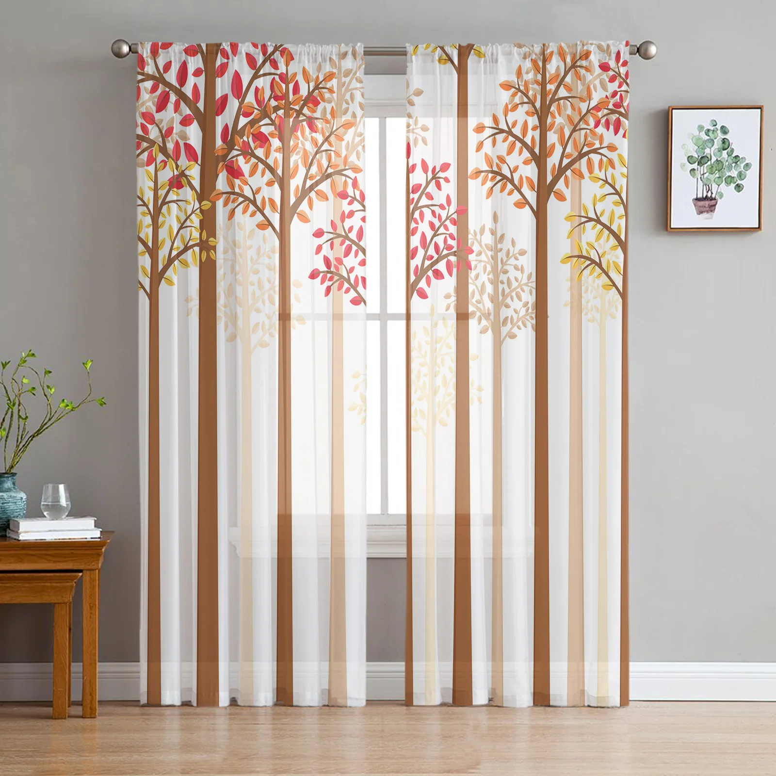 Autumn Leaves Tree Trunk Sheer Curtains for Bedroom Living Room Decoration Window Curtain for Kitchen Tulle Voile Organza Drapes
Autumn Leaves Tree Trunk Sheer Curtains for Bedroom Living Room Decoration Window Curtain for Kitchen Tulle Voile Organza Drapes