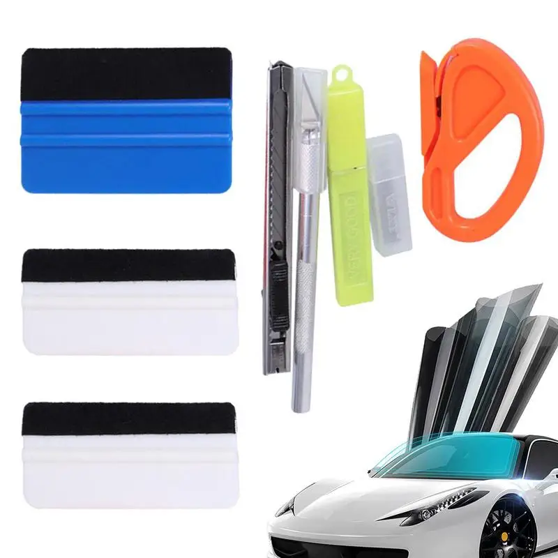 

Car Film Wrap Tool Kit Magnetic Holder Wrapping Sticker Carving Knife With Spare Blades Vinyl Wrap sets Car Inspection Tools