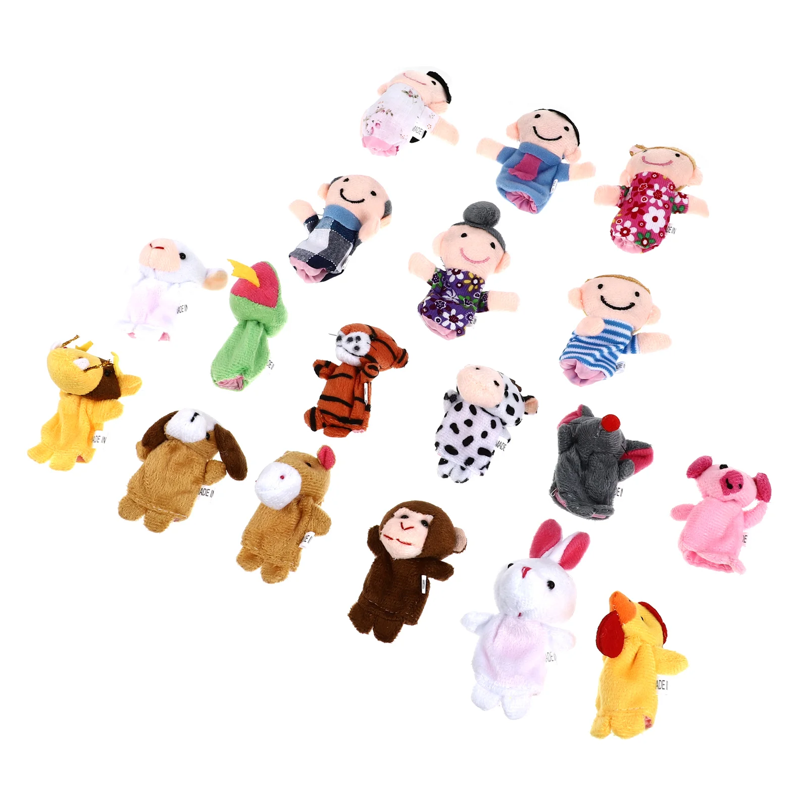 

18pcs Finger Puppets Set 12 (Mixed Style)6 People Finger Puppets Kids Educational for Storytelling Role- Playing Teaching Eggs