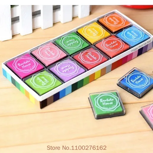 

20 PCS/LOT DIY Cute Ink Pads for Rubber Stamps Fingerprint Ink Pad for Decoration Photo Album Scrapbooking Craft Stamp Inkpad