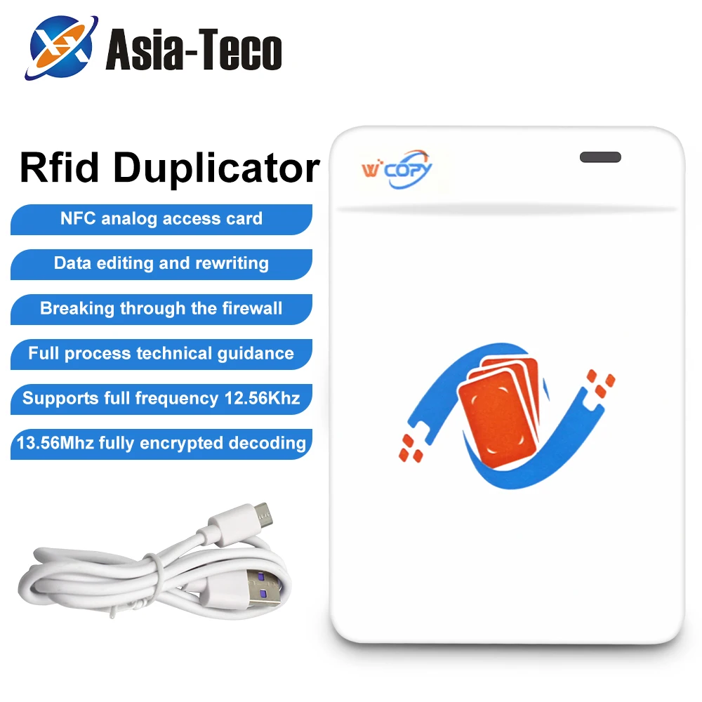 

RFID Smart Chip Reader Writer IC ID Token Clone Copier 125Khz Badge 13.56Mhz Tag Duplicator NFC Key Programmer Software for Free