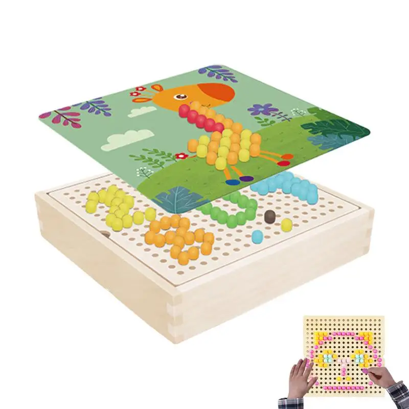 Kids Peg Board 240pcs Nails Wooden Mushroom Nails Pegboard With Storage Box DIY Peg Puzzle Toys 3 Years Old Develop Endurance
Kids Peg Board 240pcs Nails Wooden Mushroom Nails Pegboard With Storage Box DIY Peg Puzzle Toys 3 Years Old Develop Endurance