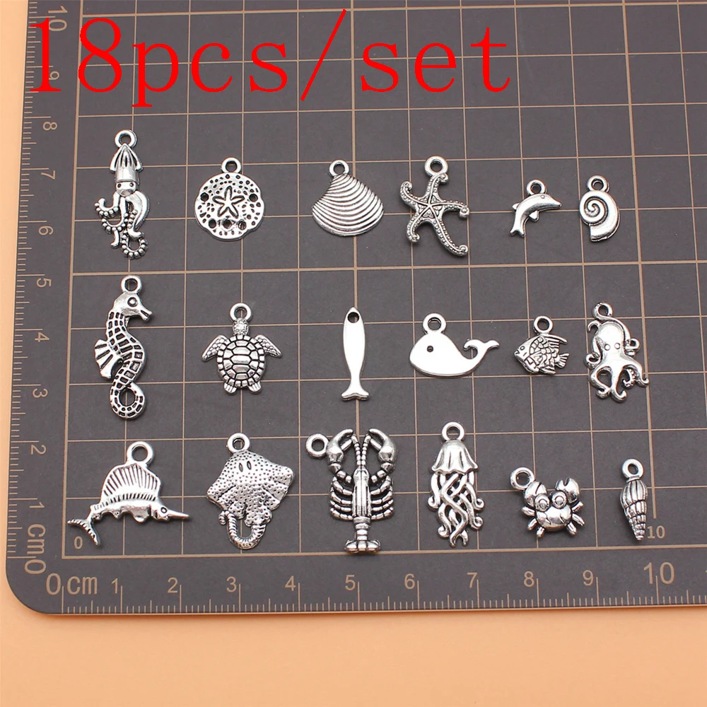 18pcs/set Sea Animals Octopus Jellyfish Crab Charms Accessories For Jewelry Cute Items Bulk
18pcs/set Sea Animals Octopus Jellyfish Crab Charms Accessories For Jewelry Cute Items Bulk
