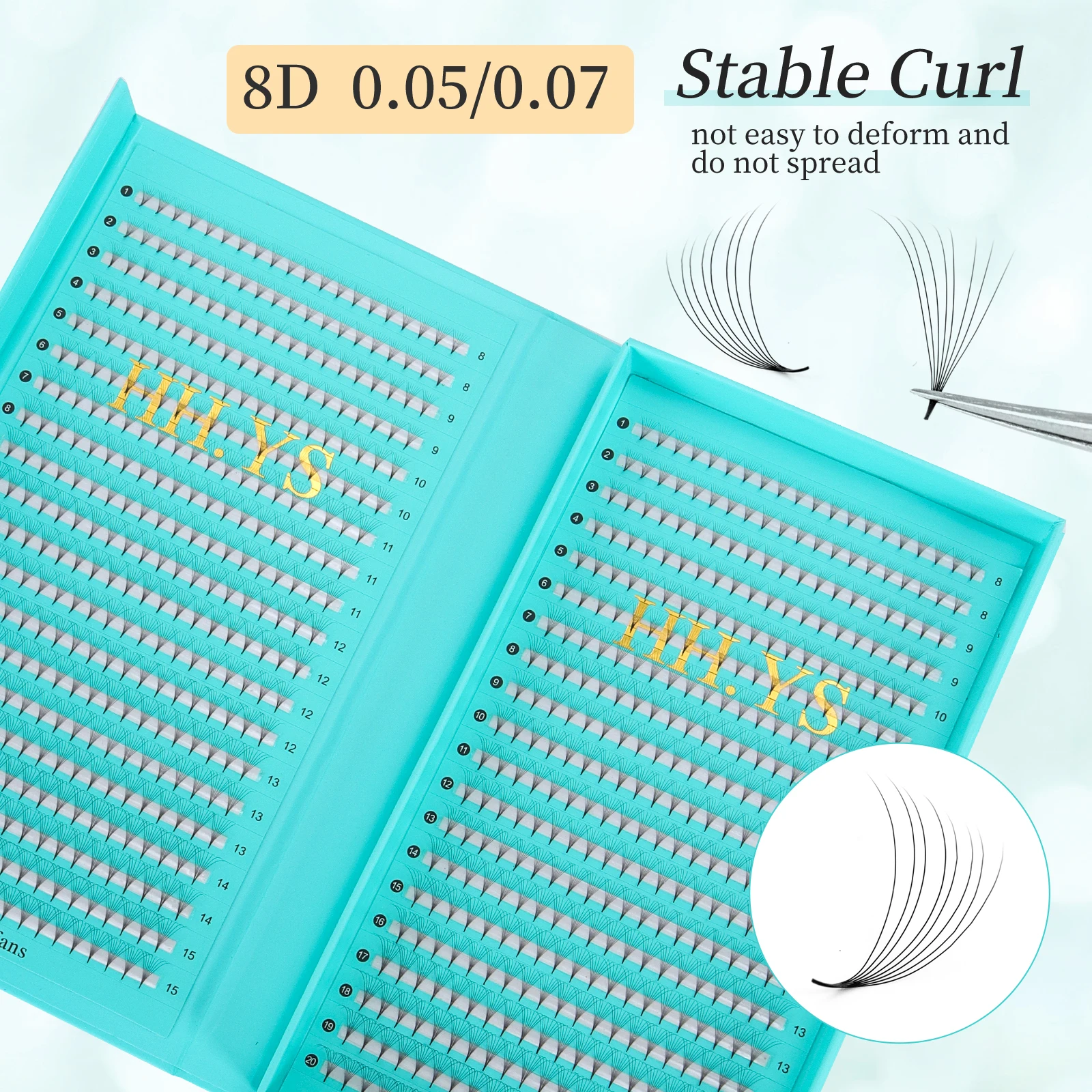 800 Fans 8D 0.05/0.07 Roots Slim Base Premade Fans Lash Medium Stem Sharp Pointy Base Premade Volume Fans Eyelash Extensions
800 Fans 8D 0.05/0.07 Roots Slim Base Premade Fans Lash Medium Stem Sharp Pointy Base Premade Volume Fans Eyelash Extensions