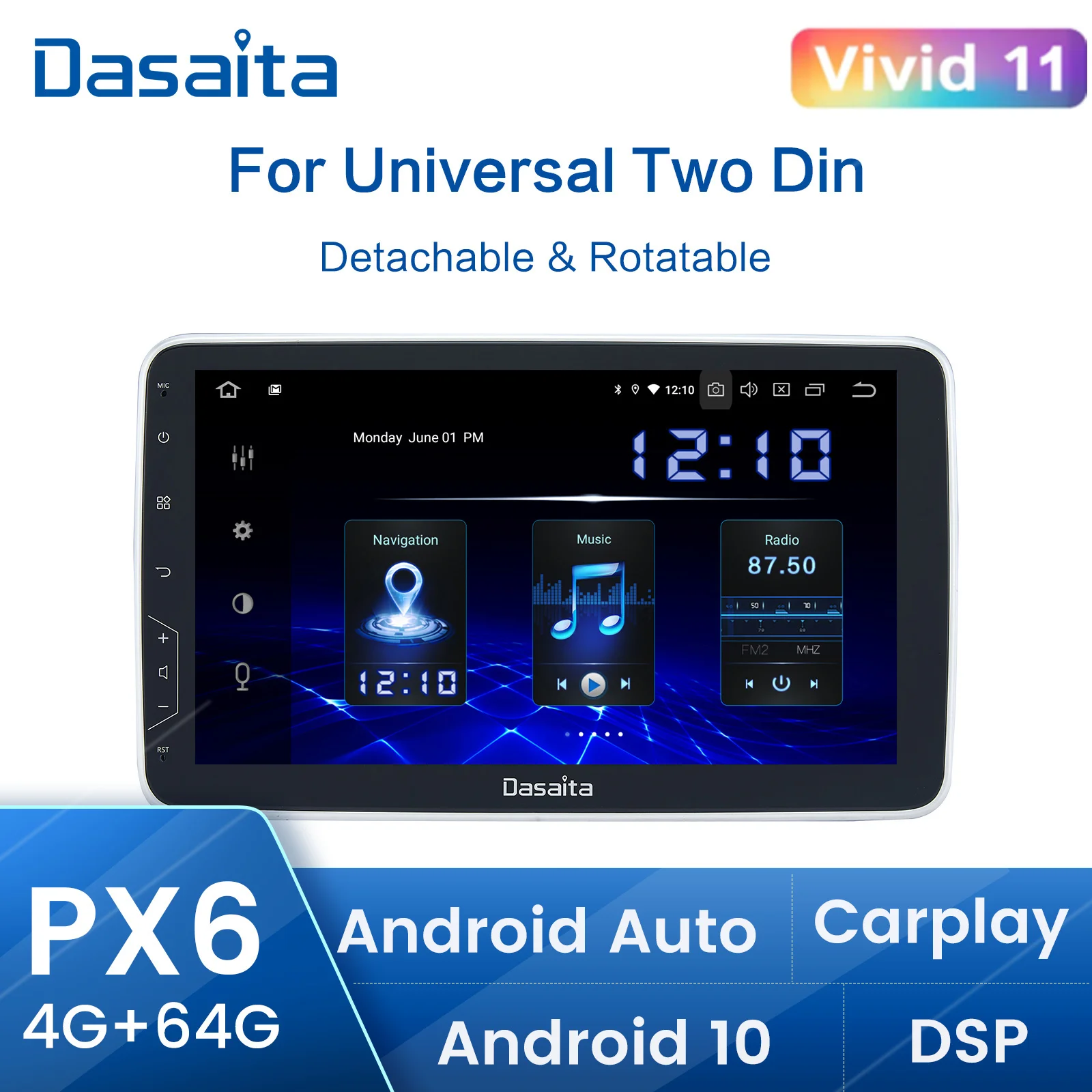 Dasaita 10.2" car radio touch screen 2 din android 10 Carplay For Volkswagen Nissan Hyundai Kia toyota CR-V with DSP 1280*720
Dasaita 10.2" car radio touch screen 2 din android 10 Carplay For Volkswagen Nissan Hyundai Kia toyota CR-V with DSP 1280*720