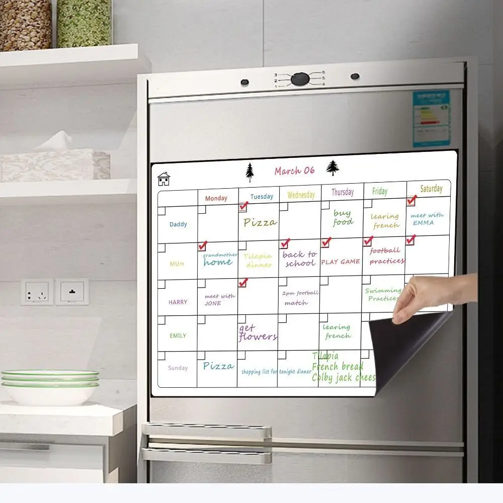 

Kitchen Home Magnetic Grocery List Whiteboard To Do List Plan Notepad Month Planner Memo Message Board Fridge Stickers