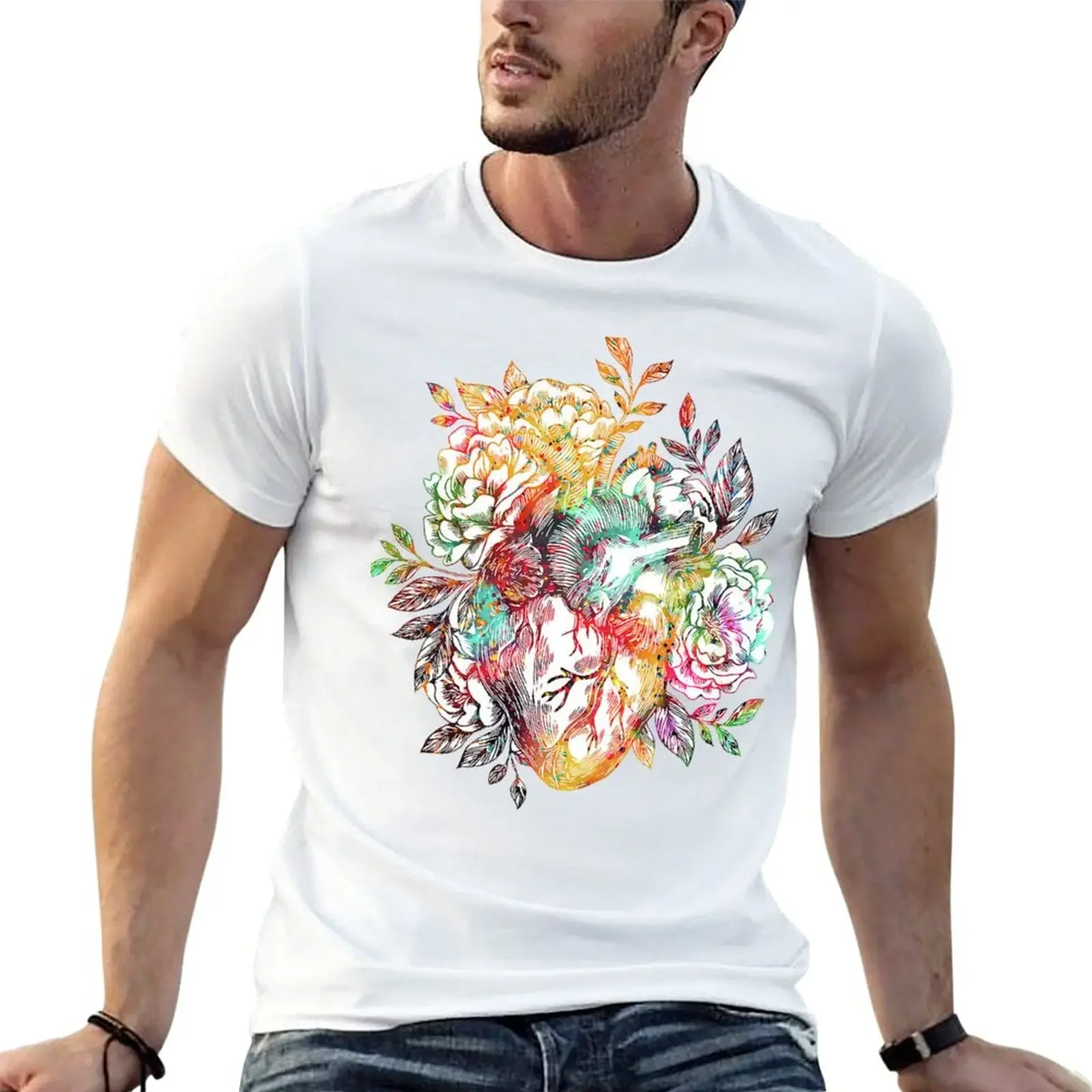 Heart, Flower Art T-Shirt korean fashion Short sleeve tee plus size tops plain black t shirts men
Heart, Flower Art T-Shirt korean fashion Short sleeve tee plus size tops plain black t shirts men