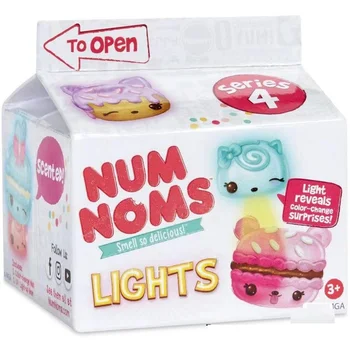 Num Noms 라이트 업 슬라임, 매우 맛 좋은 서프라이즈 장난감, 미스터리 메이크업 립 글로스 냄새 스낵, 귀여운 인형, 2024 신제품