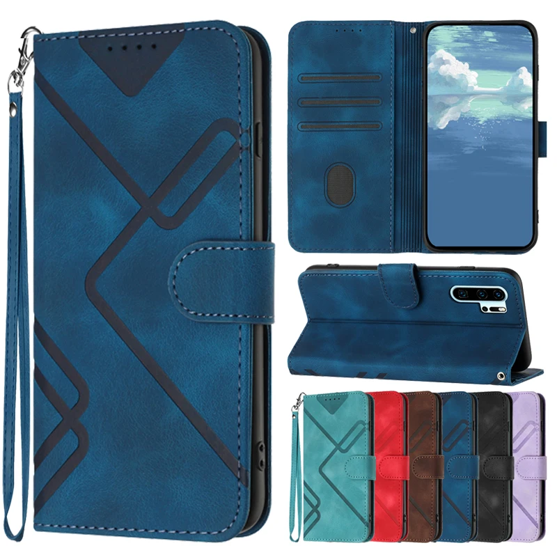 

Wallet Hand Strap Magnetic Flip Leather Case For Huawei P40 P30 Pro P20 Lite P10 Mate 20 Lite 10 Pro Honor 70 X8 X7 Nova 4e 3i