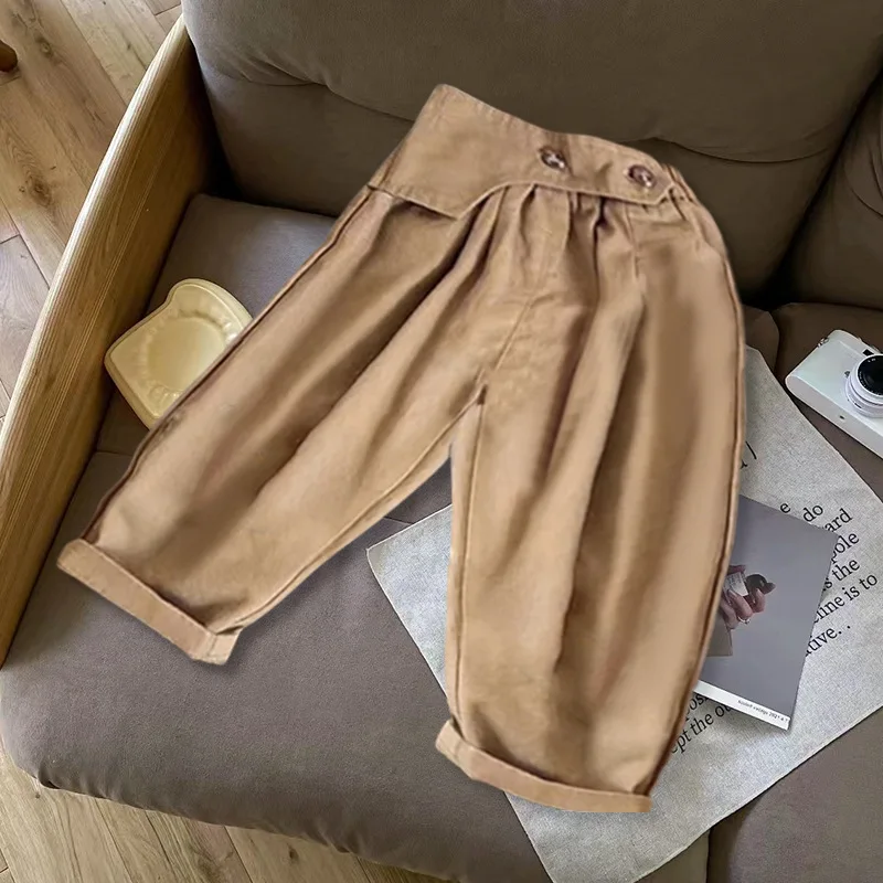 

Casual Trousers Children Clothing Autumn New Baby Korean Loose Casual Tide Soild Pleated Kids Pants Boys Fashion kids clothes
