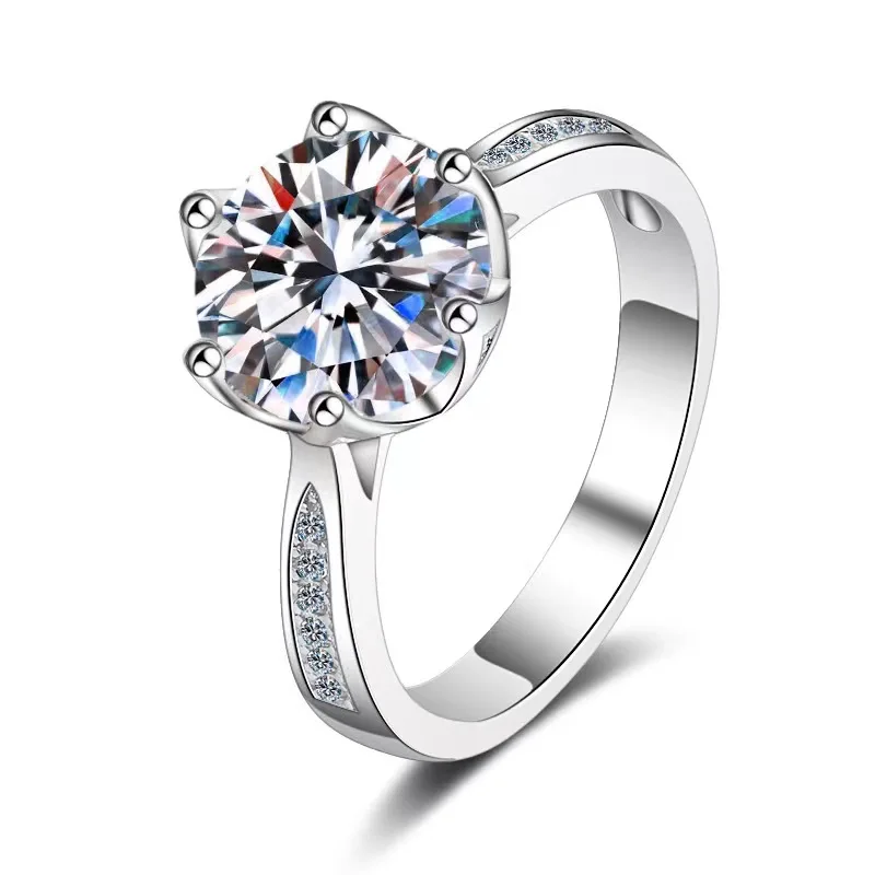 high quality S925 sterling silver jewelry 3 carat VVS Moissanite diamond ring six claw with certificate
high quality S925 sterling silver jewelry 3 carat VVS Moissanite diamond ring six claw with certificate