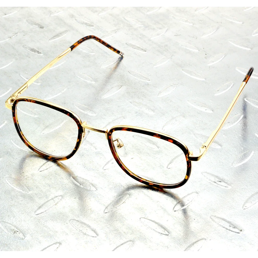 

Retro Oval Handcrafted Full-rim Leopard Frame Gold Temple Optical Glasses Frame Eyeglasses Eyeframe Eyewear