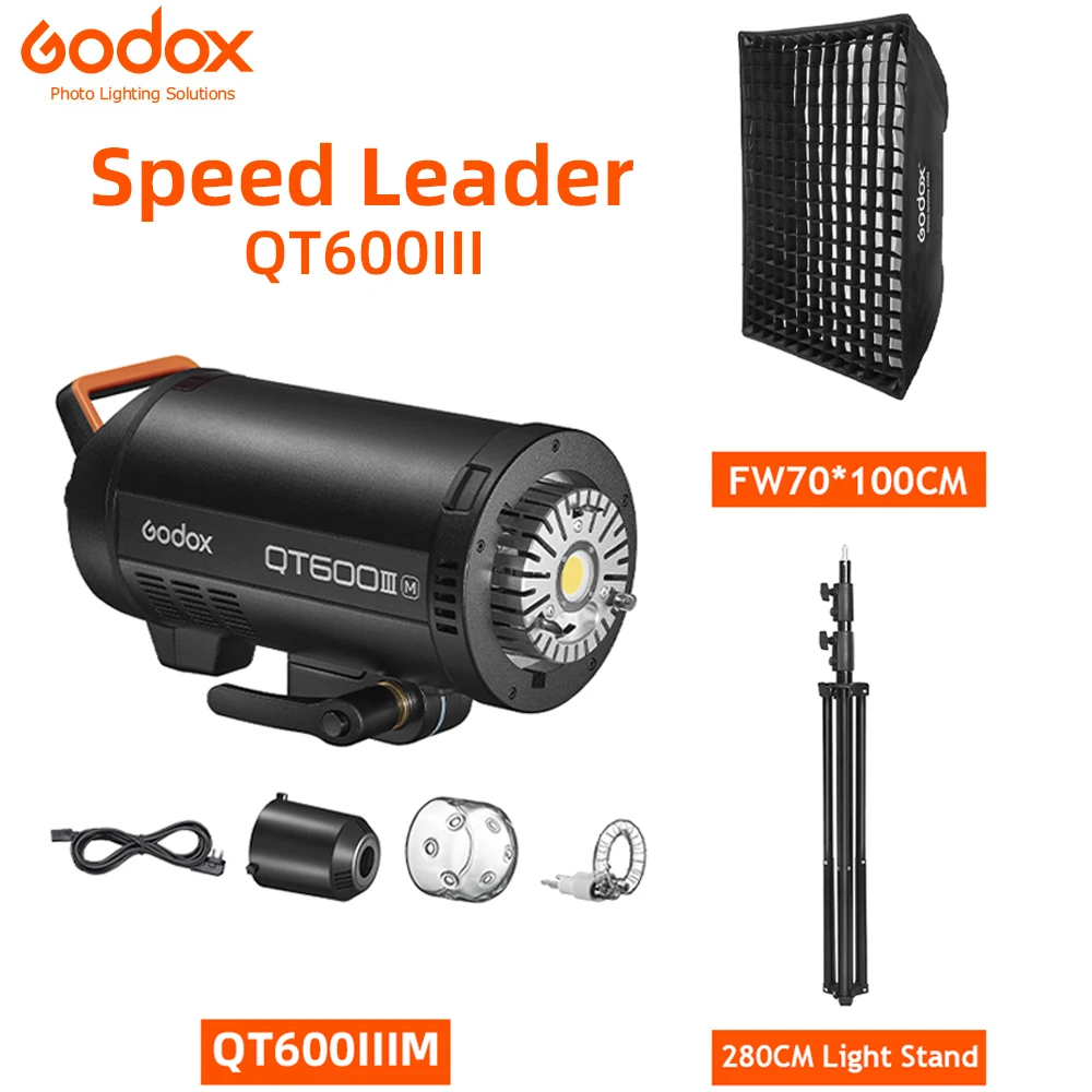 Godox QT600III 600W 1/8000s High Speed Sync Studio Flash Strobe Light Built in 2.4G Wirless System + 40W LED Modeling Bulb
Godox QT600III 600W 1/8000s High Speed Sync Studio Flash Strobe Light Built in 2.4G Wirless System + 40W LED Modeling Bulb