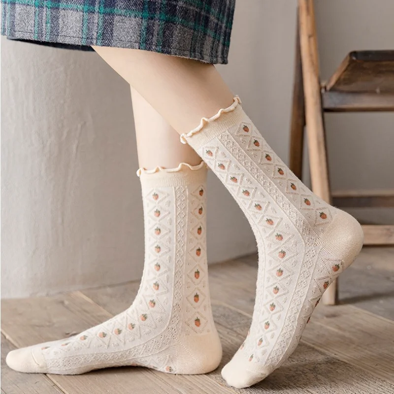 Women Harajuku Retro Vintage Funny Crew Stockings Japanese Kawaii Cute Lace Ruffle Korean Style Flower Embroidery Long Socks
Women Harajuku Retro Vintage Funny Crew Stockings Japanese Kawaii Cute Lace Ruffle Korean Style Flower Embroidery Long Socks