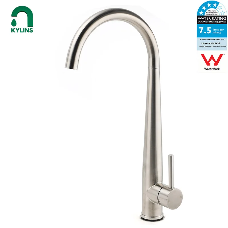 

KYLINS Brushed Nickel WELS Gourmet Sink Faucet for Kitchen Sink Gooseneck Tap Kitchens Accessories Mixer for Bathroom Faucets