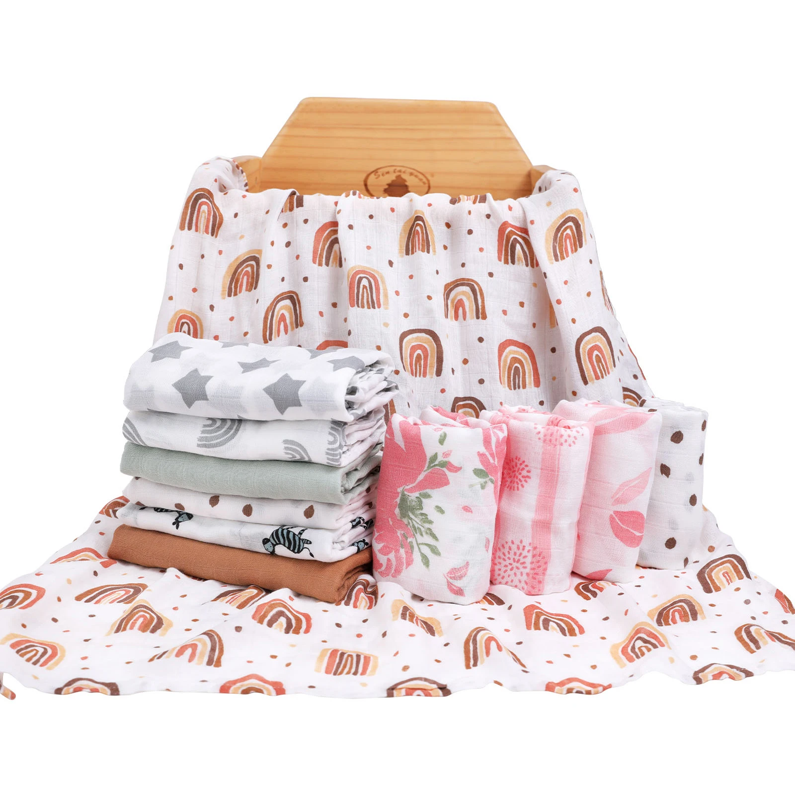 

Infant Bedding Blanket Rainbow 70% Bamboo 30% Cotton Baby Muslin Swaddle Wrap Newborn Boys Girls Soft Muslin Gauze Bath Towel