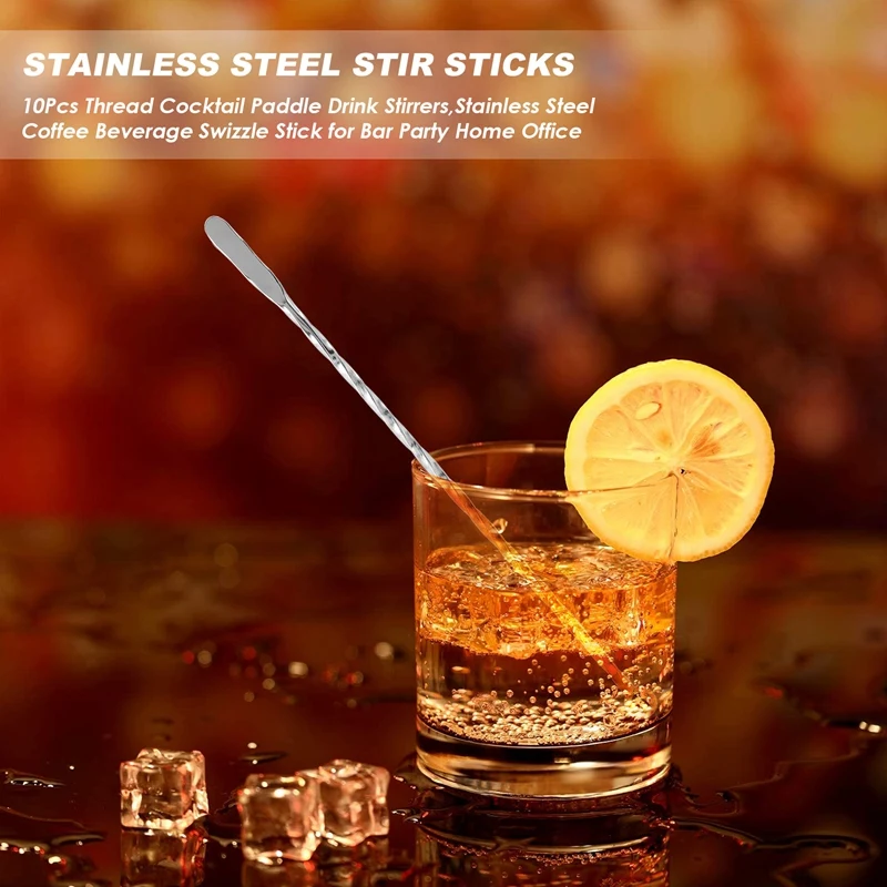 Quality 10Pcs Thread Cocktail Paddle Drink Stirrers,Stainless Steel Coffee Beverage Swizzle Stick For Bar Party Home Office
Quality 10Pcs Thread Cocktail Paddle Drink Stirrers,Stainless Steel Coffee Beverage Swizzle Stick For Bar Party Home Office