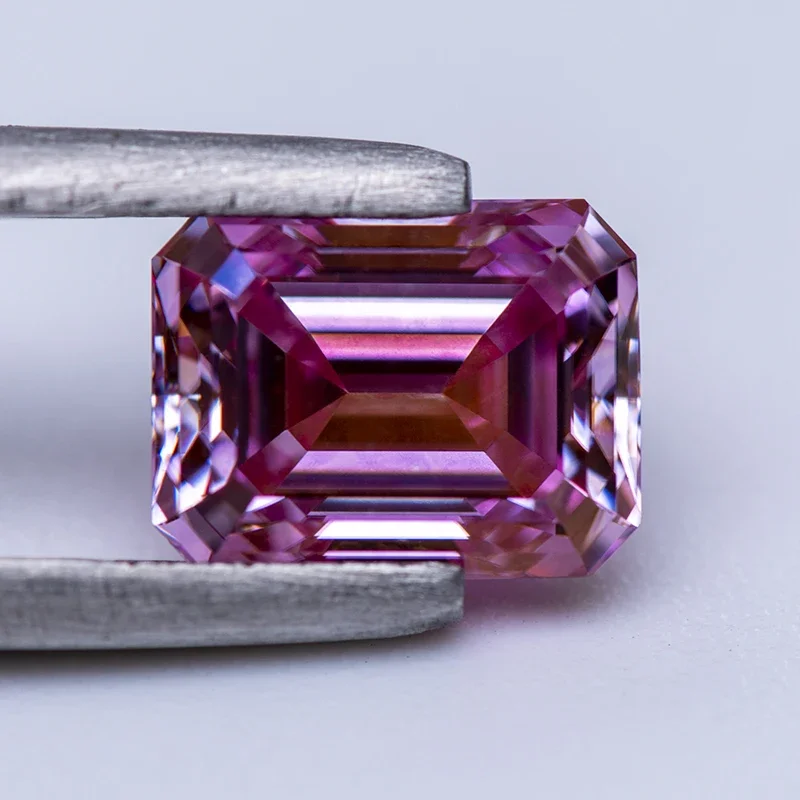 Moissanite Gemstone with GRA Certificate Sakura Pink Color Emerald Cut Lab Grown Diamond Woman Advanced Jewelry Making Materials
Moissanite Gemstone with GRA Certificate Sakura Pink Color Emerald Cut Lab Grown Diamond Woman Advanced Jewelry Making Materials