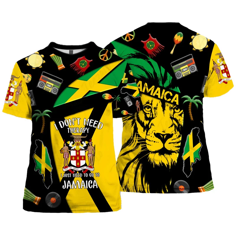 Jamaica Flag Lion Emblem Graphic T Shirt For Men Clothing 3D Jamaican Pride Printed T-Shirt Tops Tee Shirts Fashion Short Sleeve
Jamaica Flag Lion Emblem Graphic T Shirt For Men Clothing 3D Jamaican Pride Printed T-Shirt Tops Tee Shirts Fashion Short Sleeve