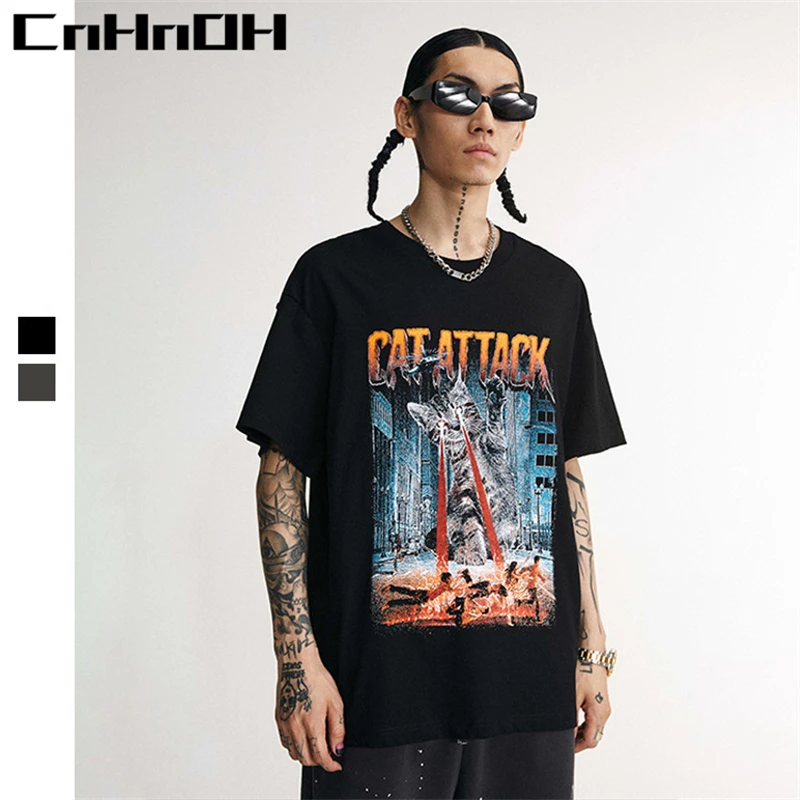 Новое поступление: весенне-летняя уличная одежда CnHnOH в стиле хип-хоп с принтом гигантской кошки, монстра, атаки, с мультяшным принтом, с коротким рукавом, A085
Новое поступление: весенне-летняя уличная одежда CnHnOH в стиле хип-хоп с принтом гигантской кошки, монстра, атаки, с мультяшным принтом, с коротким рукавом, A085