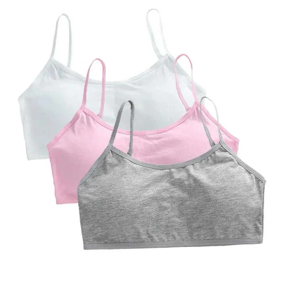 3pcs Girl's Sport Bras Teens Brassiere Kids Underwear Cotton Girls Training Bra Push Up Running Tops 8-14 Year 3pcs Girl's Sport Bras Teens Brassiere Kids Underwear Cotton Girls Training Bra Push Up Running Tops 8-14 Year