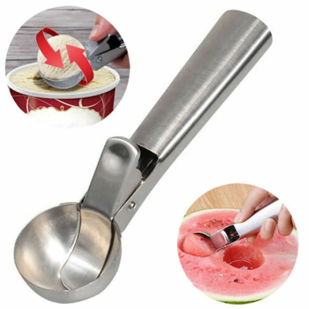Multifunctional Ice Cream Scoops Stainless Steel Digger Non-Stick Fruit Ice Ball Maker Tool Fruit Watermelon Spoon Ball Scoop
Multifunctional Ice Cream Scoops Stainless Steel Digger Non-Stick Fruit Ice Ball Maker Tool Fruit Watermelon Spoon Ball Scoop