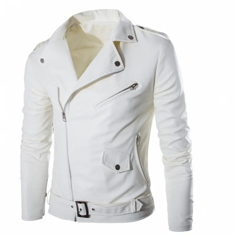 Spring White PU Leather Jacket Men Zip Lapel Collar Punk Costume Rock Outwear Coats Vintage Casual Motorcycle Jackets for Men
Spring White PU Leather Jacket Men Zip Lapel Collar Punk Costume Rock Outwear Coats Vintage Casual Motorcycle Jackets for Men