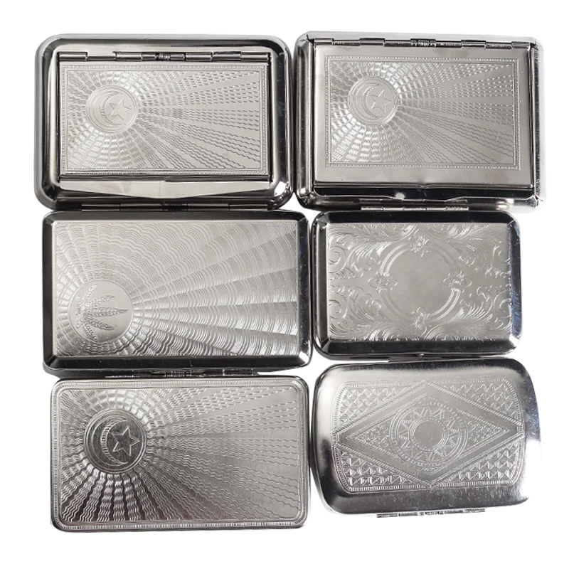 

New 1pcs Metal Cigarette Case with paper holder tobacco box Humidor Container elegant Smoking Pipe Tool portable B971
