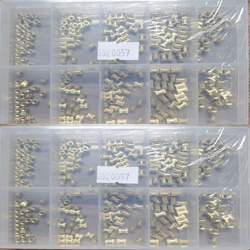 

280Pcs M2 M2.5 M3 Female Thread Brass Knurled Threaded Insert Embedment Nuts Assortment Kit I Knurl Nuts Set Rivet Nut