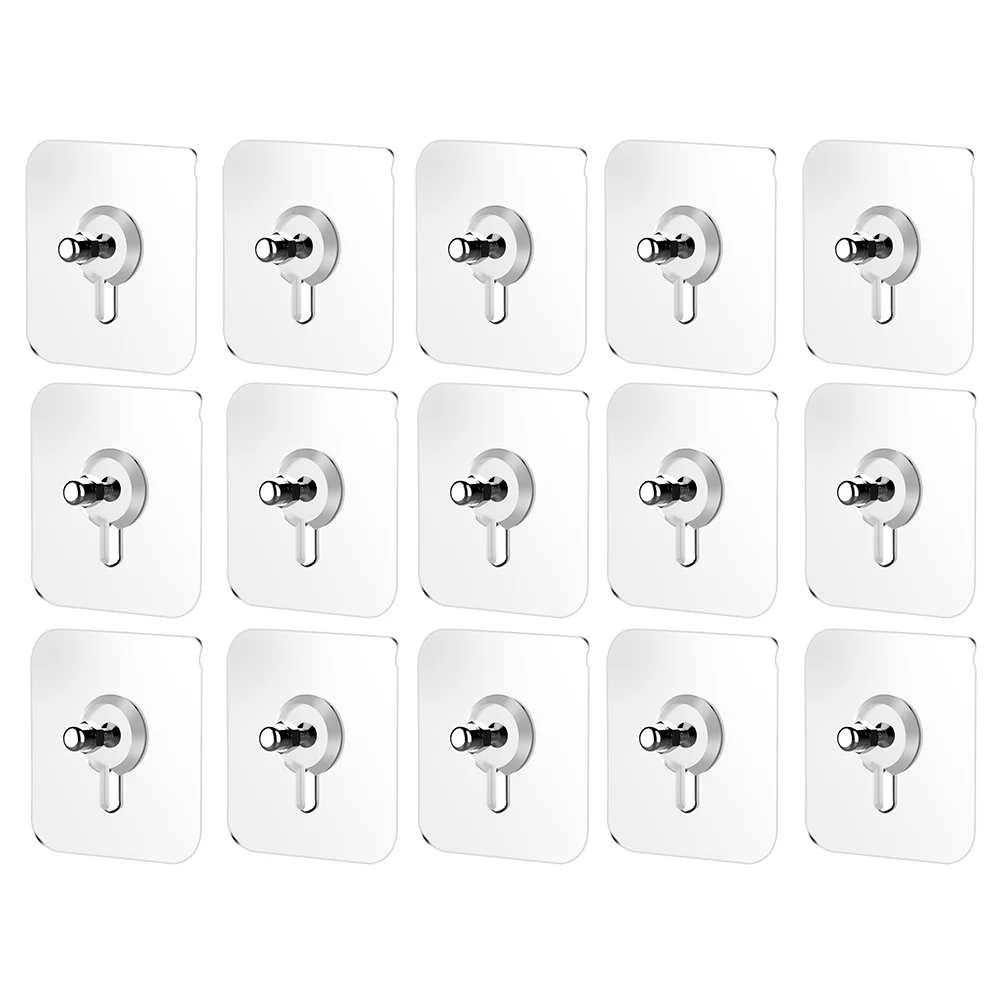 

20 Pcs No Trace Screw Sticker Keys Home Wall Suction Cup Sticker Stud Won't Leave Mark Acrylic Adhesive with Rod Nail Stickers