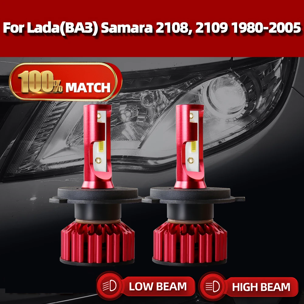 

120W 20000LM Car LED Headlight 6000K H4 Car Light 12V LED Headlamp Bulb For Lada(ВАЗ) Samara 2108, 2109 1980-2002 2003 2004 2005