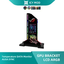 ROG VGA Holder With LCD ARGB Vertical GPU Bracket 2.4 Inch Screen LED Temperature DATA Monitor AUSA SYNC GPU Support AIDA64 ROG VGA Holder With LCD ARGB Vertical GPU Bracket 2.4 Inch Screen LED Temperature DATA Monitor AUSA SYNC GPU Support AIDA64