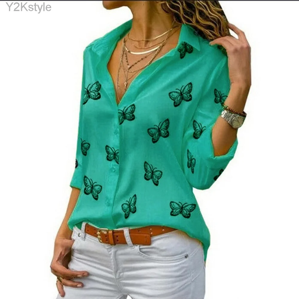 2023 Spring Autumn Turn Down Collar Long Sleeve Chiffon Butterfly Printed Blouse Shirts Casual OL Blusas Tops Oversized S-5XL
2023 Spring Autumn Turn Down Collar Long Sleeve Chiffon Butterfly Printed Blouse Shirts Casual OL Blusas Tops Oversized S-5XL