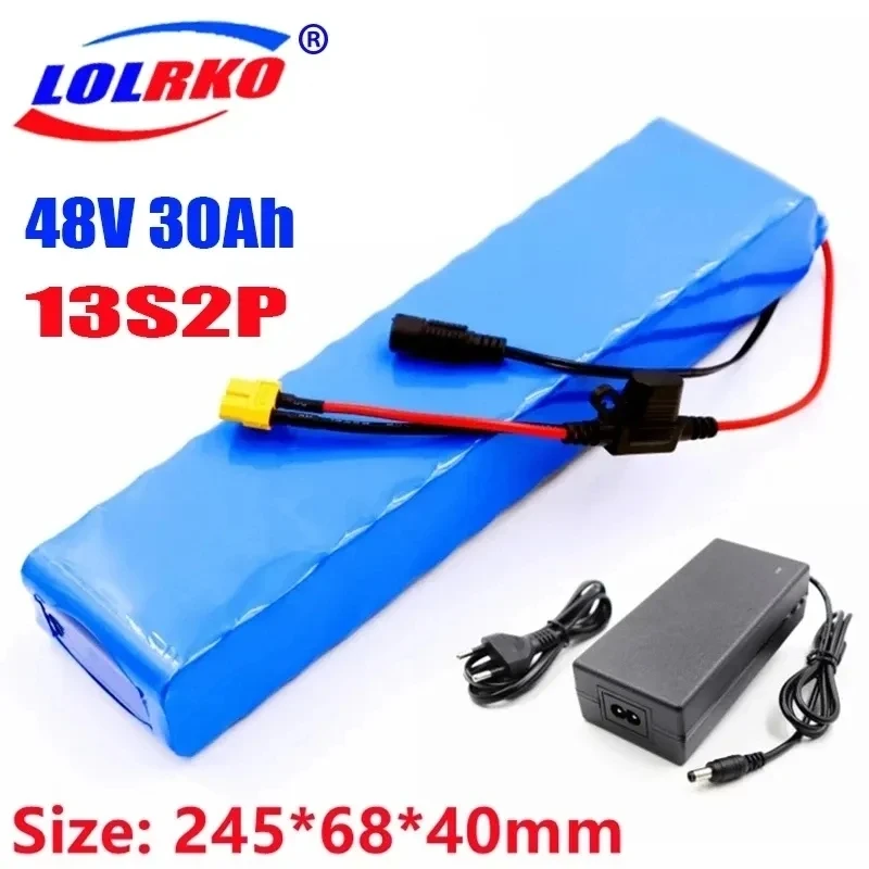 48V ebike Battery 30Ah 18650 13S2P Rechargeable Battery Pack for Bike Conversion 1000w with 54.6V 2A Charger + XT60 E-bike
48V ebike Battery 30Ah 18650 13S2P Rechargeable Battery Pack for Bike Conversion 1000w with 54.6V 2A Charger + XT60 E-bike