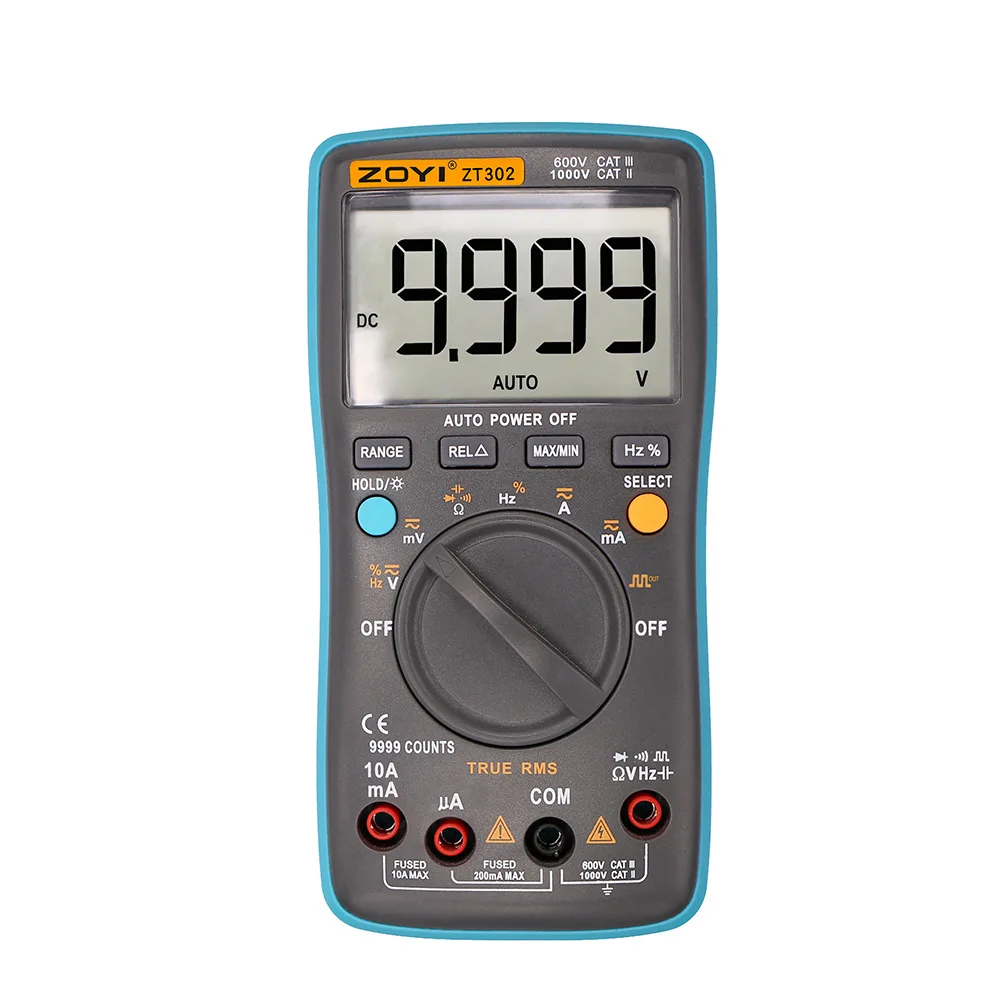 

ZOYI ZT302 Electric Measurement 9999 Multimeter Automatic Range True RMS Digital Multimeter Electrometer