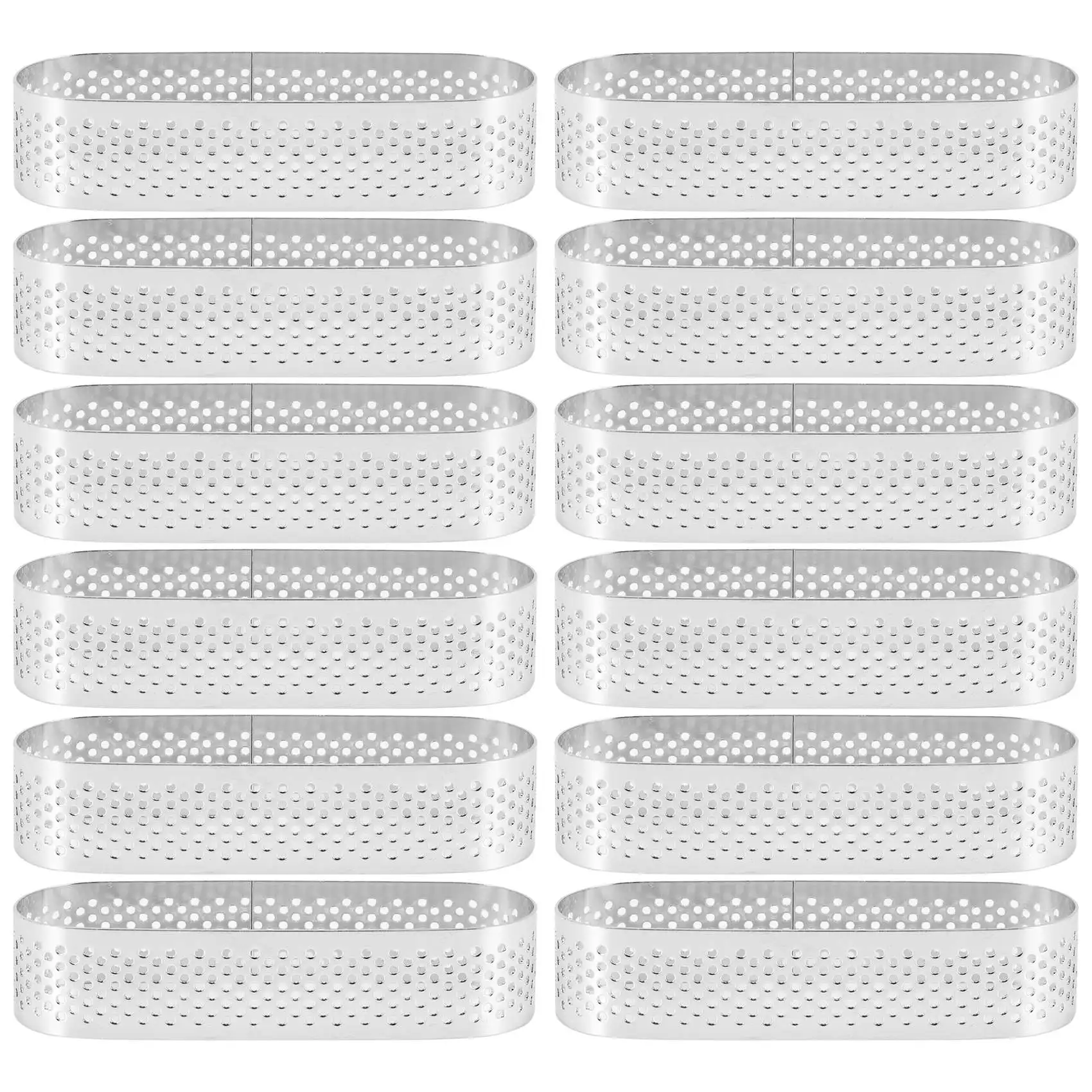 12Pcs Oval Tartlet Molds French Dessert Mousse Fruit Pie Tart Ring Quiche Cake Mold, Stainless Steel Tart Mousse Ring
12Pcs Oval Tartlet Molds French Dessert Mousse Fruit Pie Tart Ring Quiche Cake Mold, Stainless Steel Tart Mousse Ring