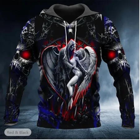2025 New Men's Skull Hoodie Sweatshirts 3D print Head Pattern Hooded Pullover 2025 New Men's Skull Hoodie Sweatshirts 3D print Head Pattern Hooded Pullover